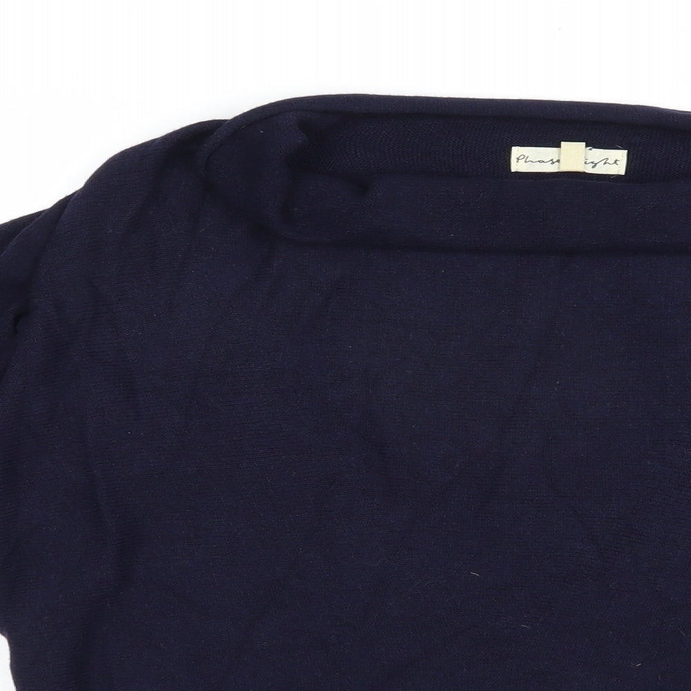 Phase Eight Womens Blue Roll Neck  Nylon Pullover Jumper Size XS