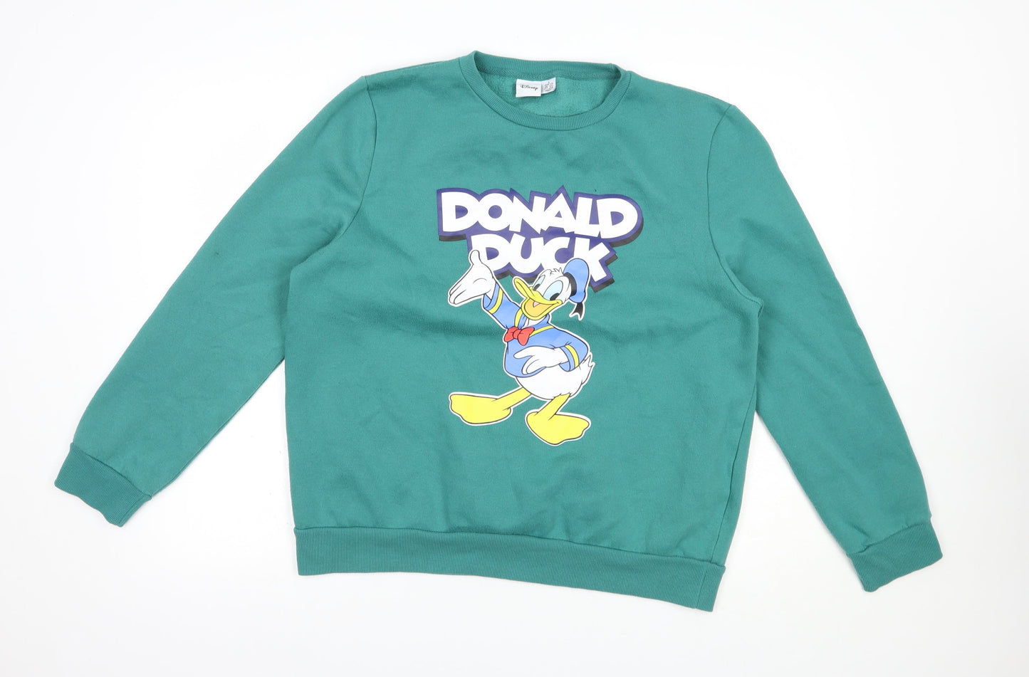 Primark Womens Green  Polyester Pullover Sweatshirt Size 14  Pullover - Donald Duck