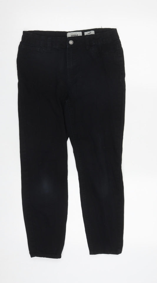 New Look Womens Black  Cotton Skinny Jeans Size 8 L24 in Regular Zip