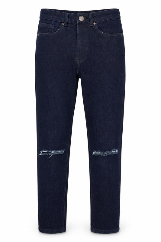 Lasula Womens Blue  Cotton Straight Jeans Size 8 L27 in Regular Zip