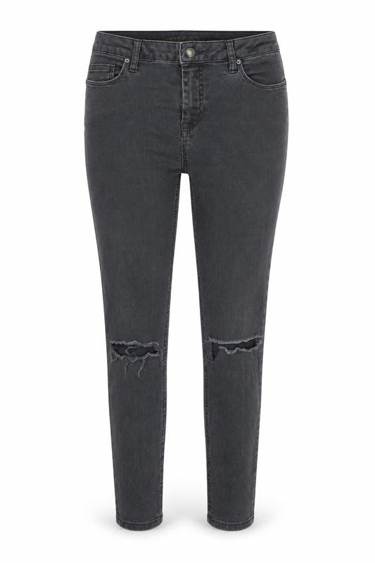 Denim & Co. Womens Grey  Cotton Skinny Jeans Size 14 L27 in Regular Zip