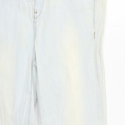 Mango Womens Blue  Cotton Straight Jeans Size 10 L30 in Regular Zip