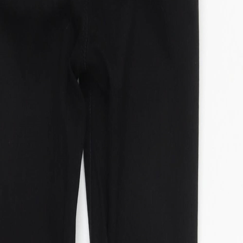 Denim & Co. Womens Black  Cotton Straight Jeans Size 4 L25 in Regular Zip