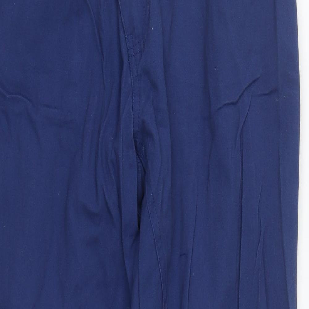 COLLUSION Womens Blue  Cotton Trousers  Size 6 L32 in Regular Zip