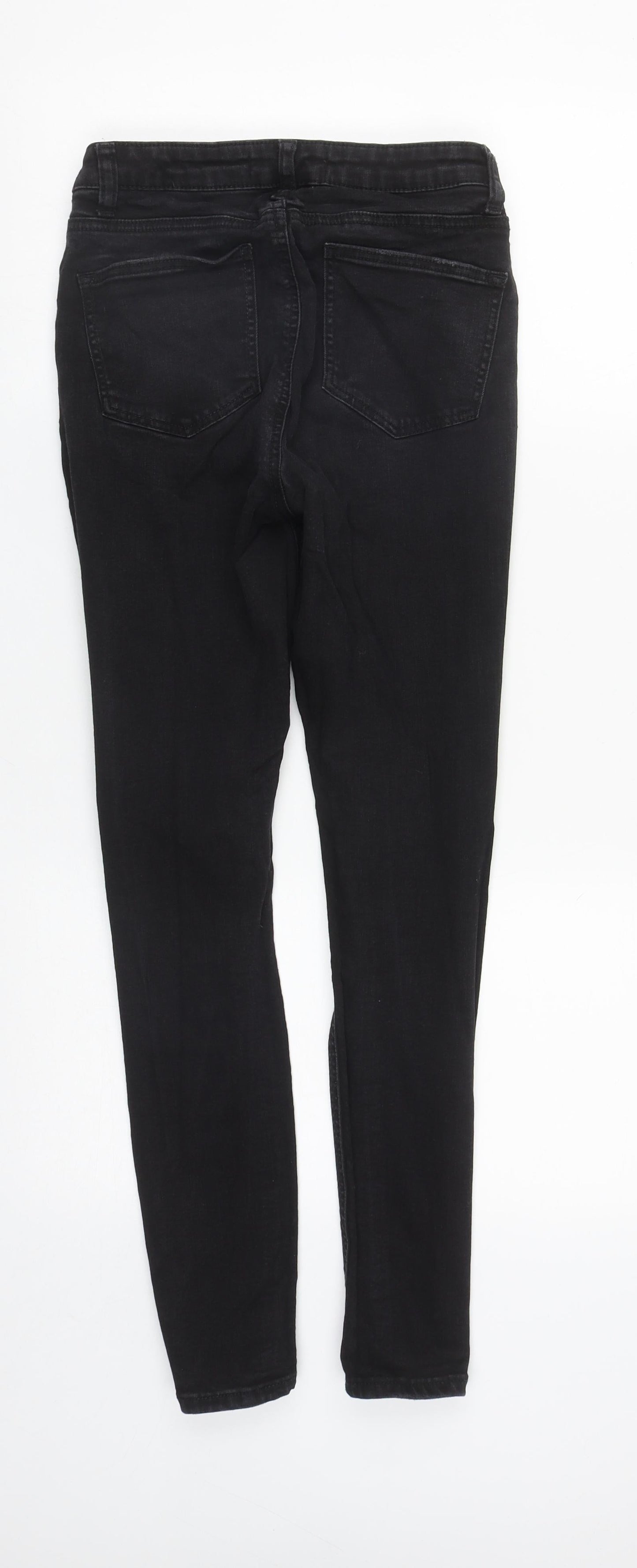 Denim & Co. Womens Black  Cotton Straight Jeans Size 8 L27 in Regular Zip