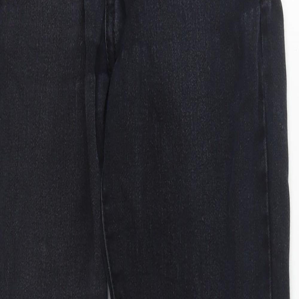 BS Fashion Womens Black  Cotton Straight Jeans Size 8 L31 in Regular Zip