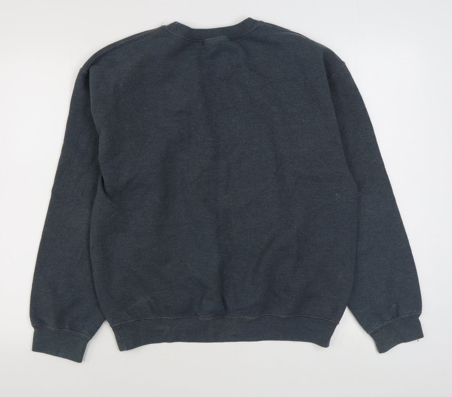 Gildan Mens Grey  Cotton Pullover Sweatshirt Size M