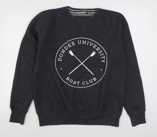 Preloved Square Blades Mens Grey  Cotton Pullover Sweatshirt Size M - Front