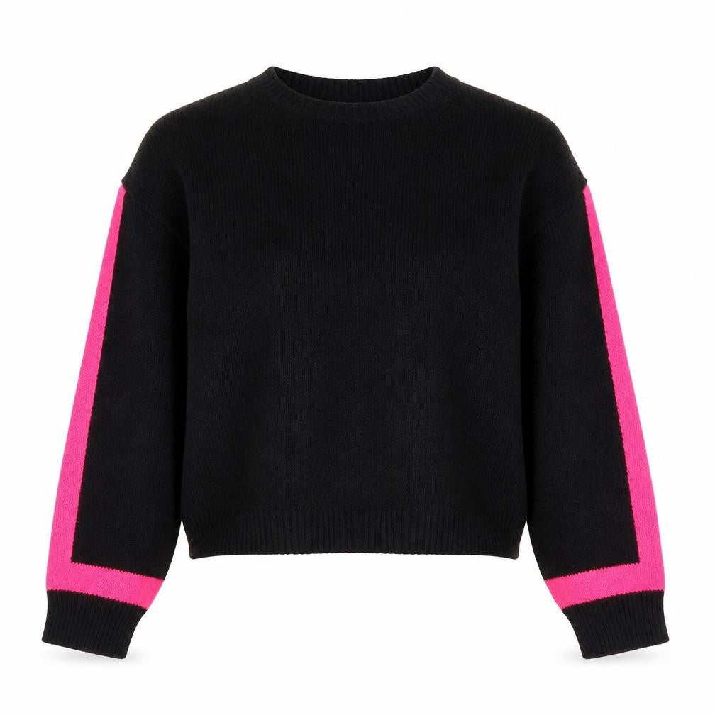 Primark Womens Black Round Neck  Acrylic Pullover Jumper Size 2XS