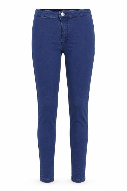 Miss Selfridge Womens Blue  Cotton Skinny Jeans Size 10 L26 in Regular Button