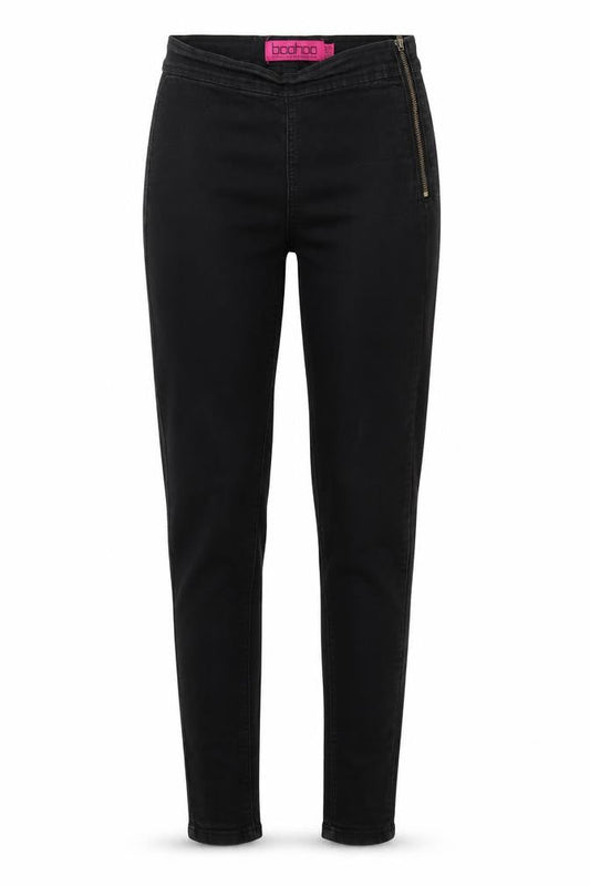 Boohoo Womens Black  Camel Skinny Jeans Size 8 L29 in Regular Zip