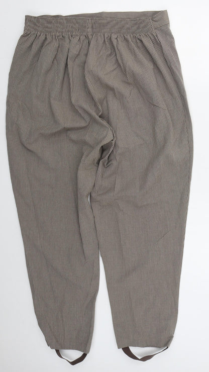 Essence Womens Brown Striped Polyester Trousers  Size 24 L29 in Regular