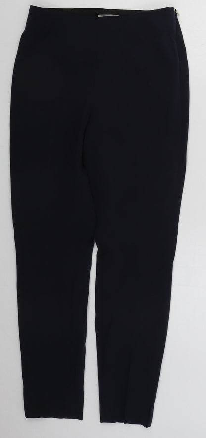 H&M Womens Blue  Polyester Trousers  Size 8 L27 in Regular Zip