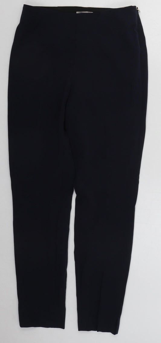 H&M Womens Blue  Polyester Trousers  Size 8 L27 in Regular Zip