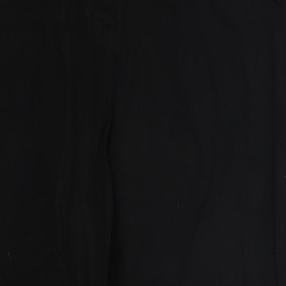 Marks and Spencer Womens Black  Viscose Trousers  Size 12 L24 in Regular Hook & Eye