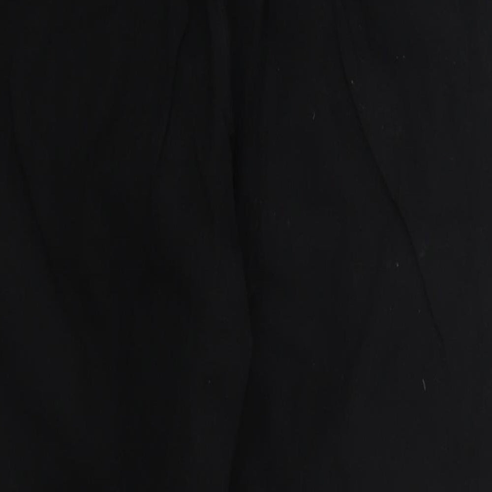 Marks and Spencer Womens Black  Viscose Trousers  Size 12 L24 in Regular Hook & Eye