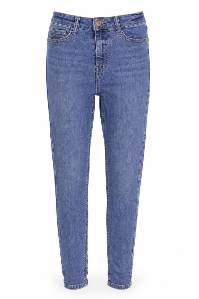 New Look Womens Blue  Cotton Skinny Jeans Size 8 L26 in Regular Button