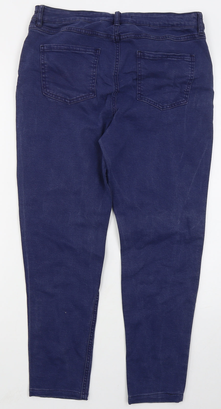 Preworn Womens Blue  Cotton Skinny Jeans Size 30 in L26 in Regular Button
