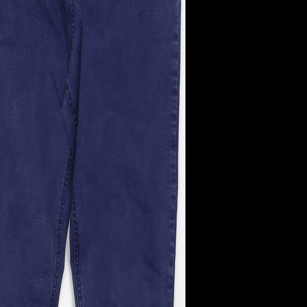 Preworn Womens Blue  Cotton Skinny Jeans Size 30 in L26 in Regular Button