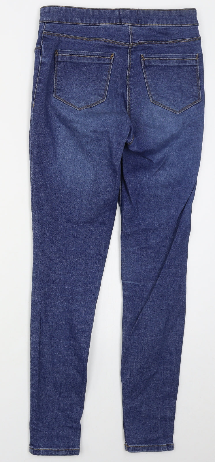 Matalan Womens Blue  Cotton Skinny Jeans Size 10 L28 in Regular Button