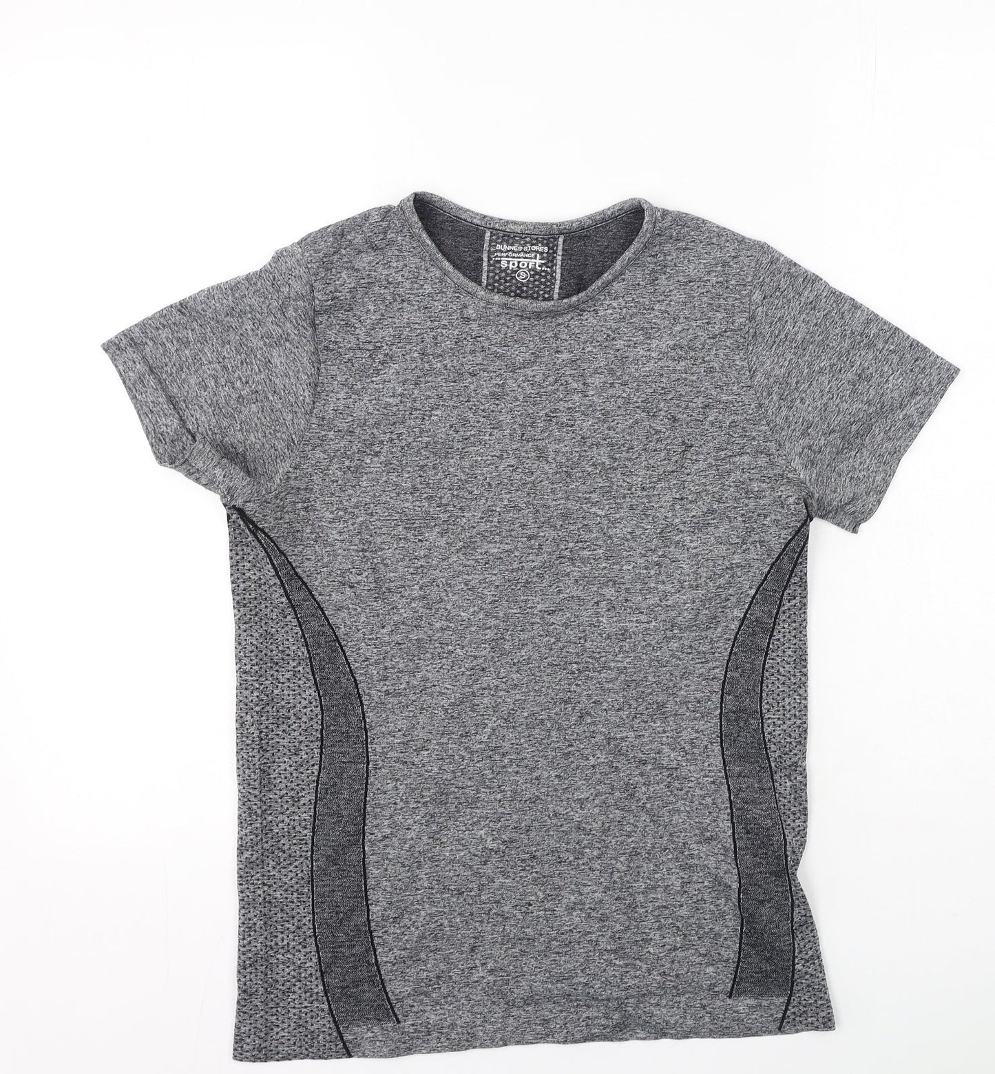Dunnes Stores Womens Grey  Polyester Basic T-Shirt Size S Round Neck