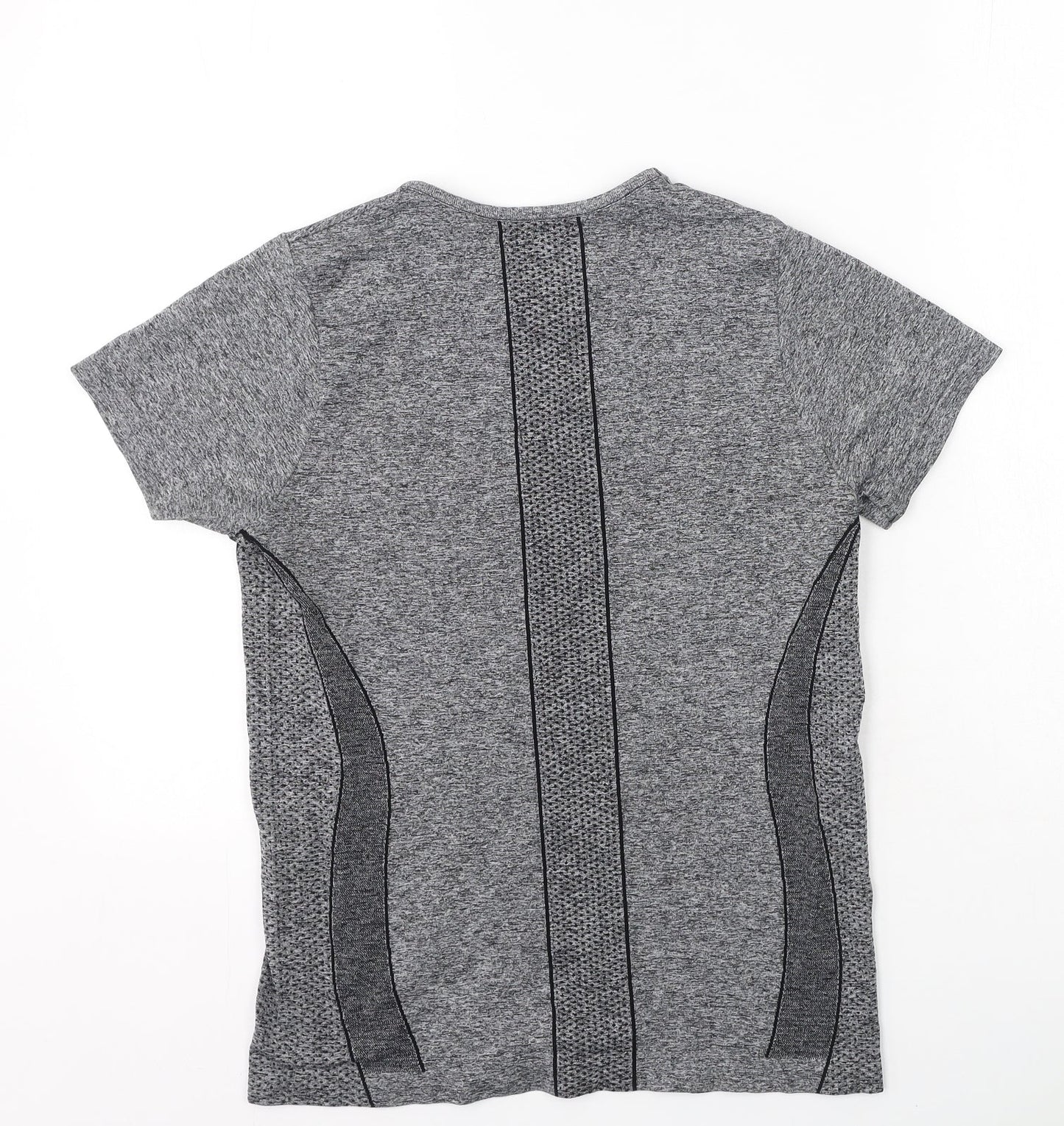 Dunnes Stores Womens Grey  Polyester Basic T-Shirt Size S Round Neck