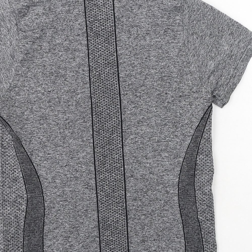 Dunnes Stores Womens Grey  Polyester Basic T-Shirt Size S Round Neck