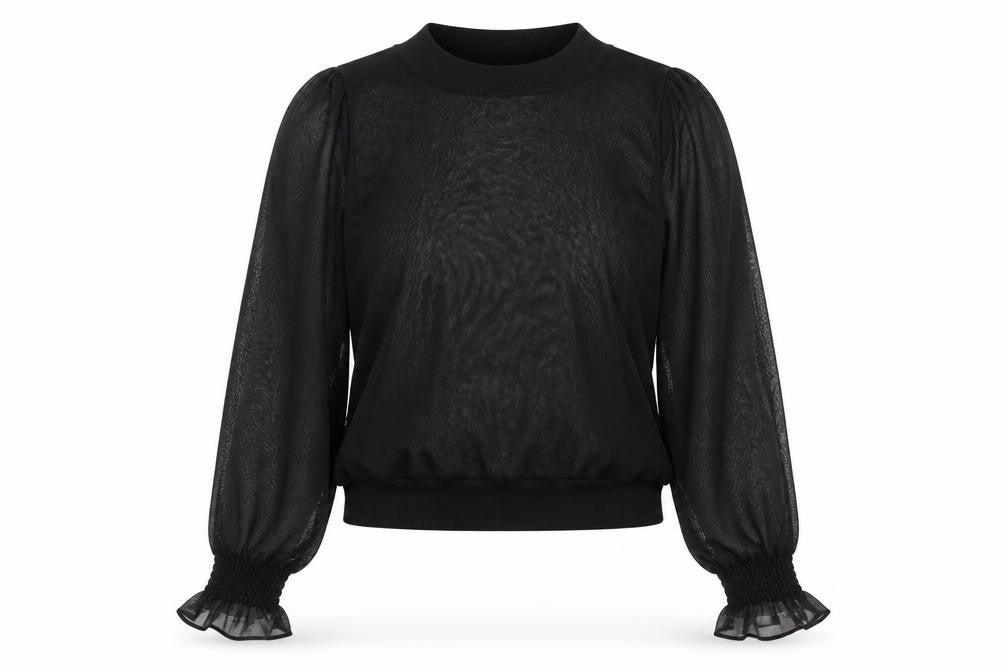 H&M Womens Black  Polyamide Basic Blouse Size XS Round Neck