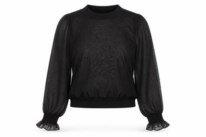 H&M Womens Black  Polyamide Basic Blouse Size XS Round Neck
