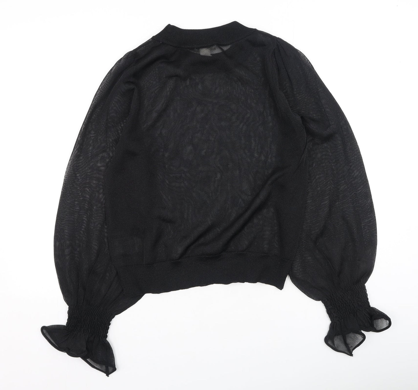 H&M Womens Black  Polyamide Basic Blouse Size XS Round Neck