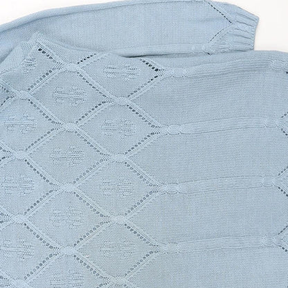 Preloved Berkertex Womens Blue Round Neck  Acrylic Pullover Jumper Size 8 - Detail