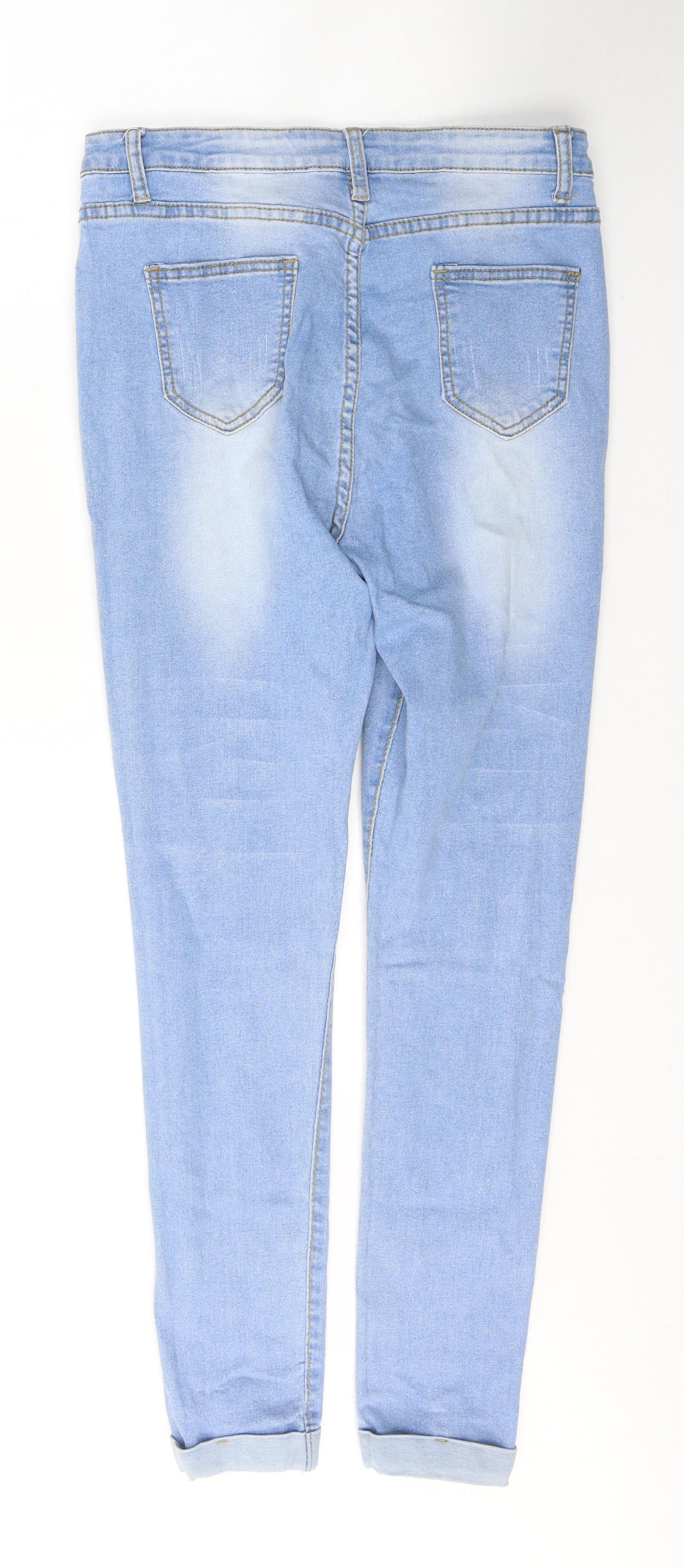 SheIn Womens Blue  Cotton Skinny Jeans Size 28 in L27 in Regular Button