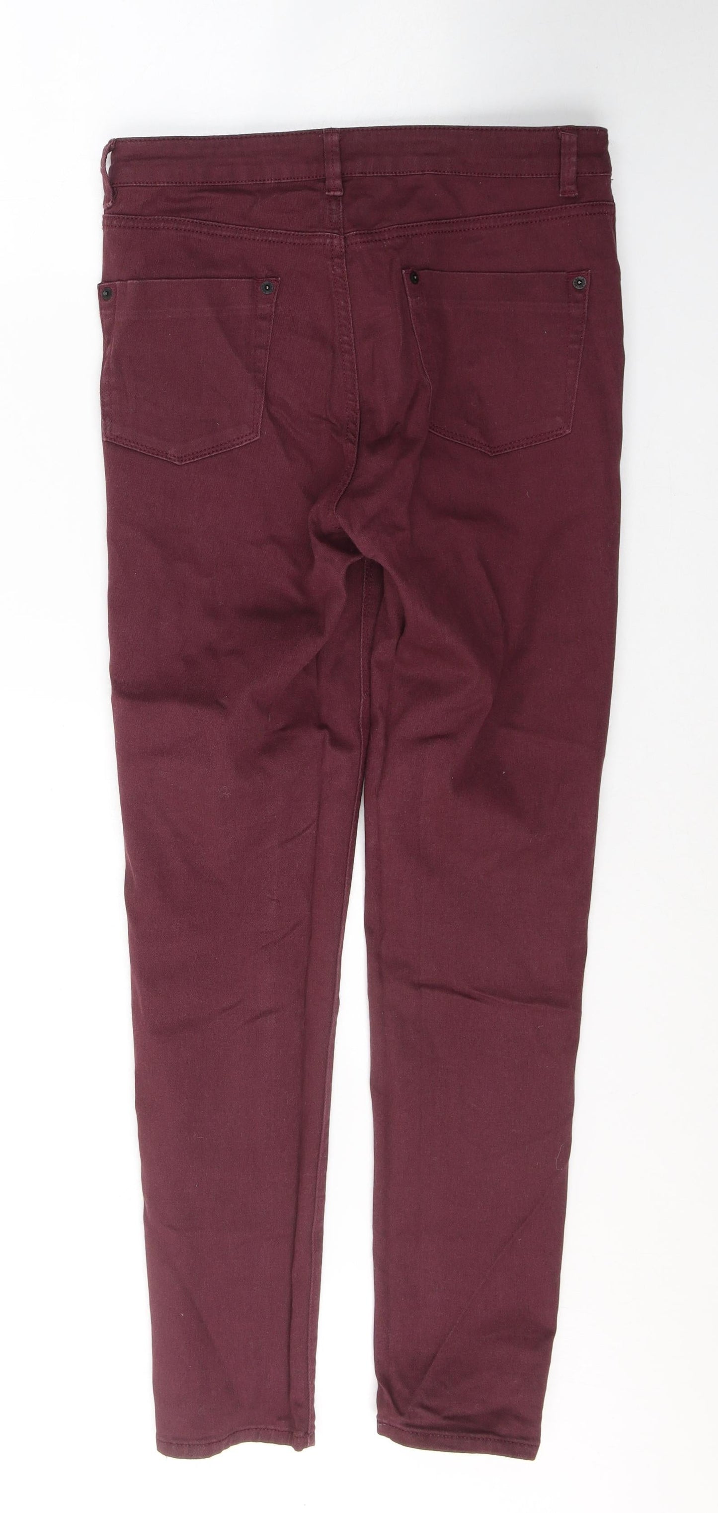WareDenim Womens Red  Cotton Skinny Jeans Size 12 L30 in Regular Button