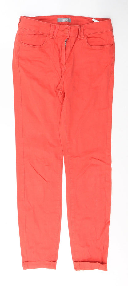 Marks & Spencer Womens Red  Cotton Jegging Jeans Size 8 L29 in Regular Button