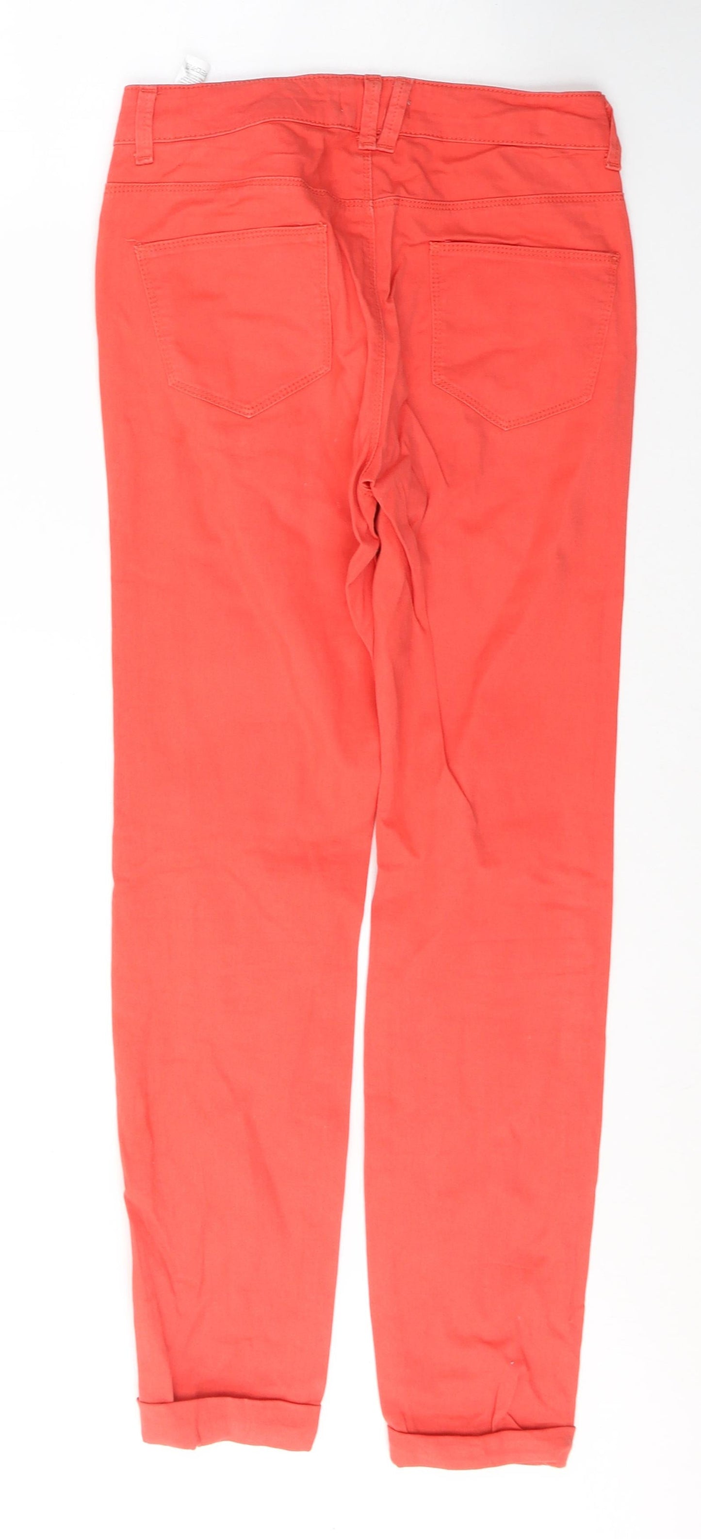 Marks and Spencer Womens Red  Cotton Jegging Jeans Size 8 L29 in Regular Button