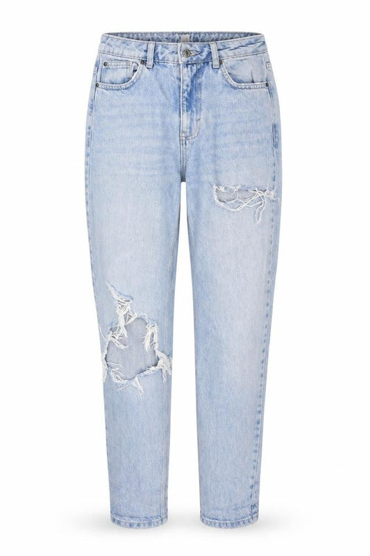 Topshop Womens Blue  Cotton Mom Jeans Size 26 in L32 in Regular Button