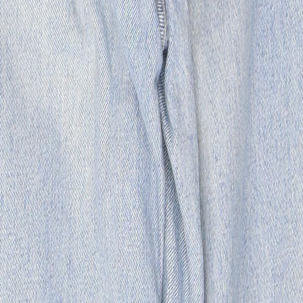 Topshop Womens Blue  Cotton Mom Jeans Size 26 in L32 in Regular Button