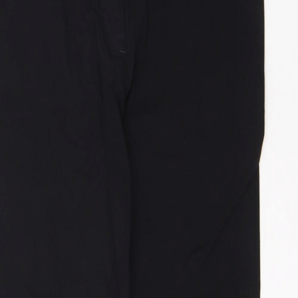 Papaya Womens Black  Viscose Trousers  Size 10 L28 in Regular Button