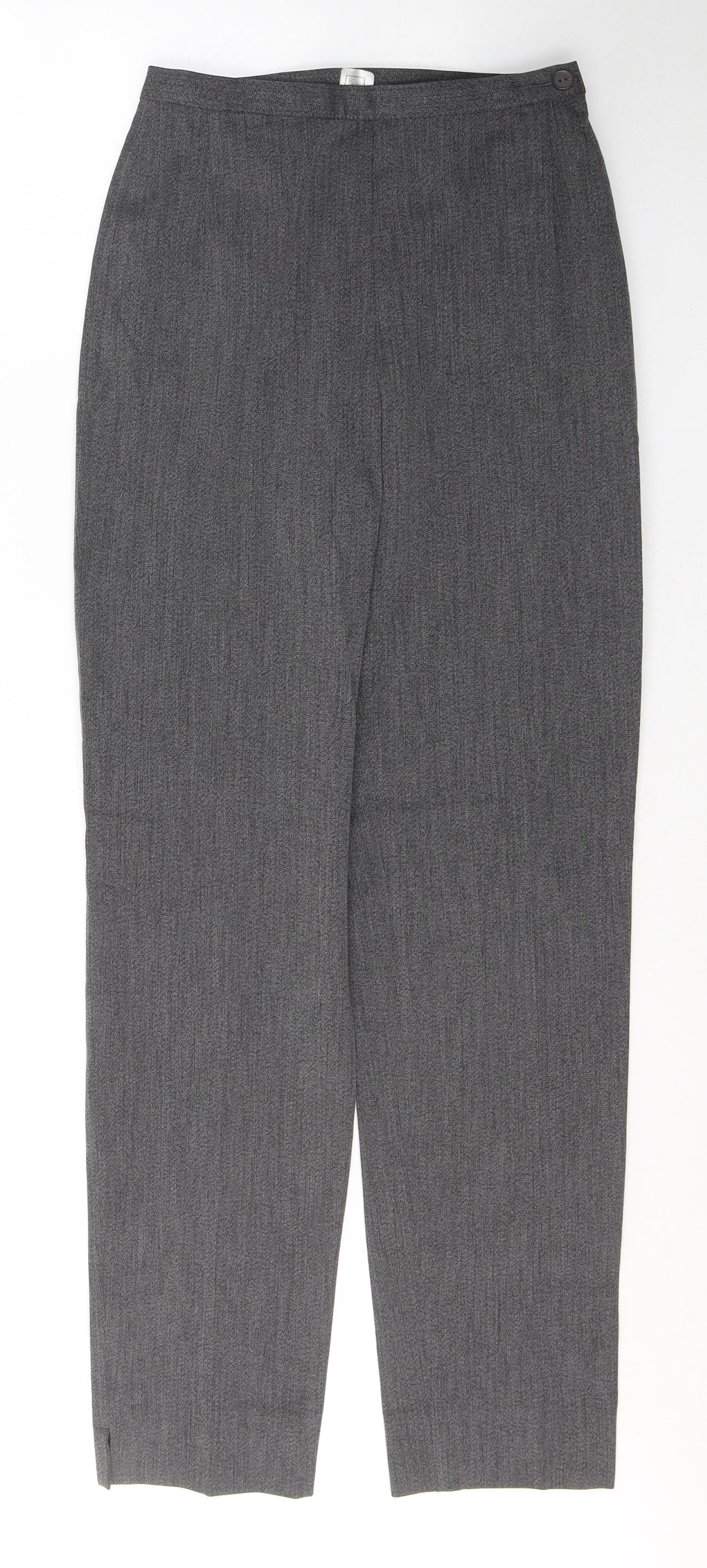 Preworn Womens Grey  Polyester Trousers  Size 8 L30 in Regular Zip