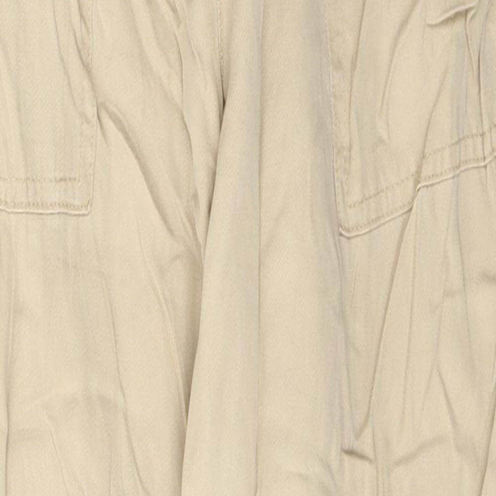 George Womens Beige  Lyocell Trousers  Size 12 L27 in Regular Button