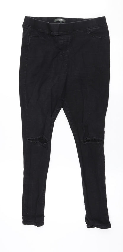 Preloved Studio Womens Black  Cotton Jegging Jeans Size 12 L28 in Slim - Front