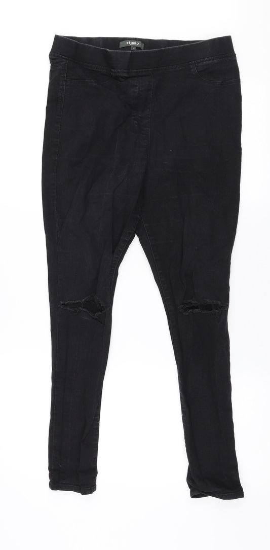 Studio Womens Black  Cotton Jegging Jeans Size 12 L28 in Slim