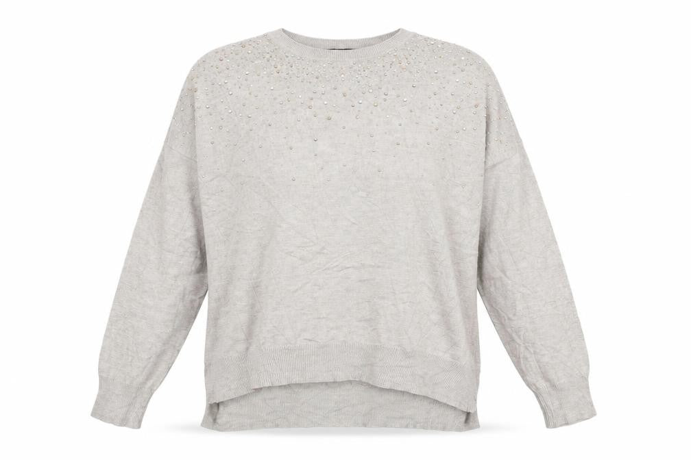 Atmosphere Womens Beige Round Neck  Viscose Pullover Jumper Size L