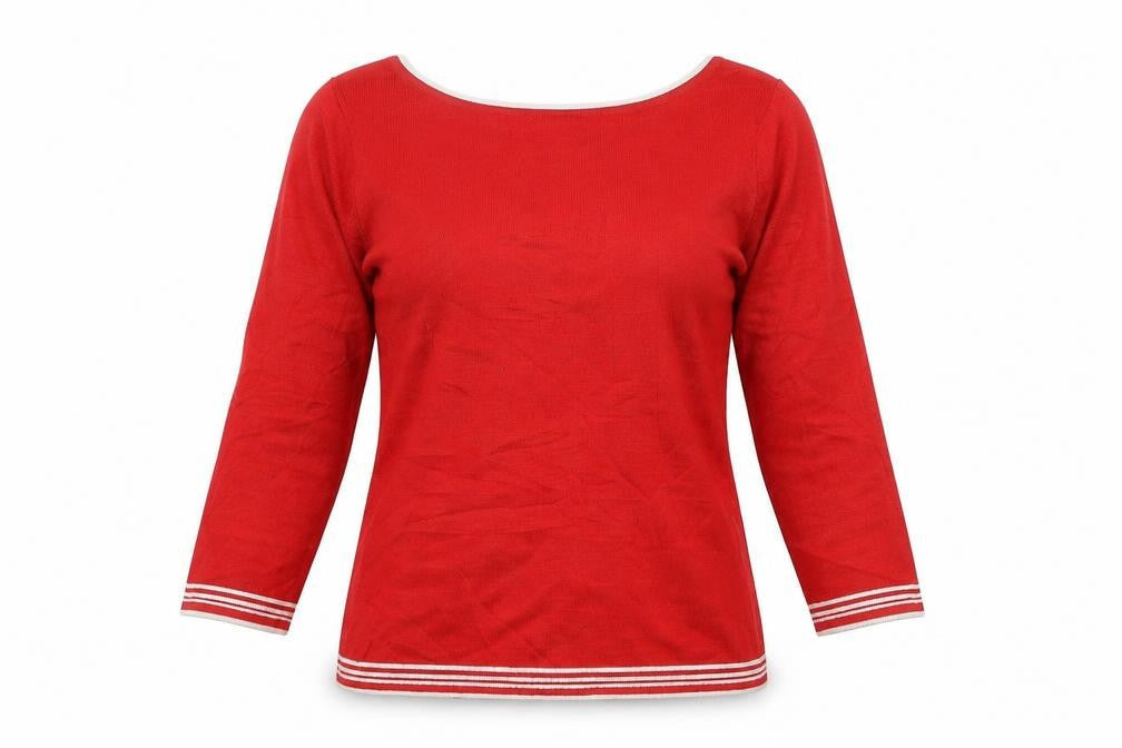 New Look Womens Red Boat Neck  Acrylic Pullover Jumper Size 10
