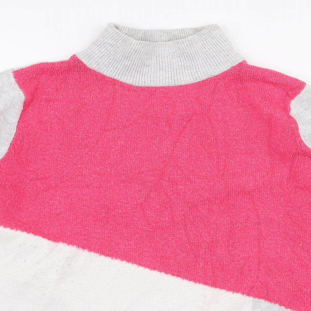 Preworn Womens Multicoloured High Neck  Polyester Pullover Jumper Size 12
