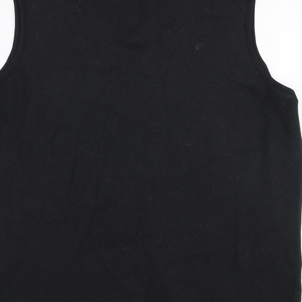 Bonmarche Womens Black  Polyester Basic Polo Size L Collared