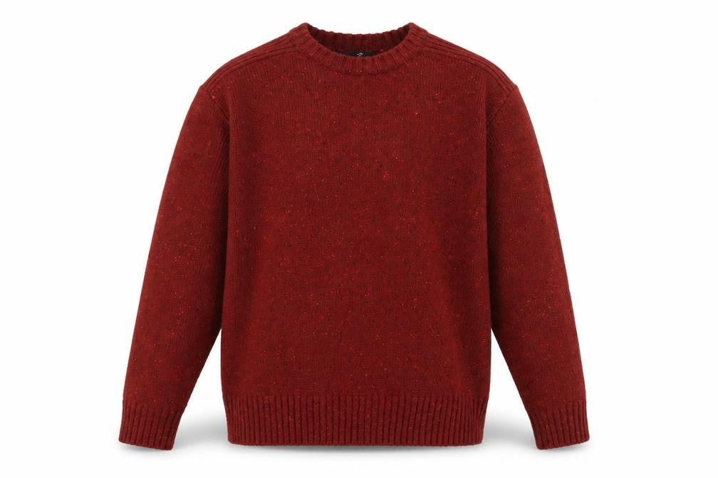 George Mens Red Round Neck  Acrylic Pullover Jumper Size M