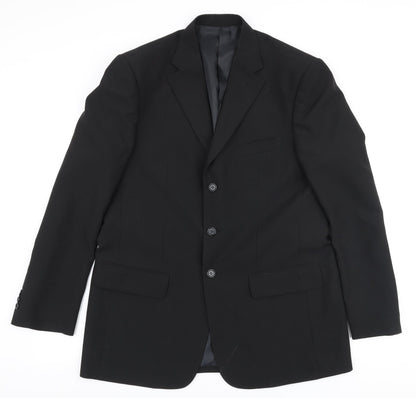 F&F Mens Black  Polyester Jacket Suit Jacket Size 42