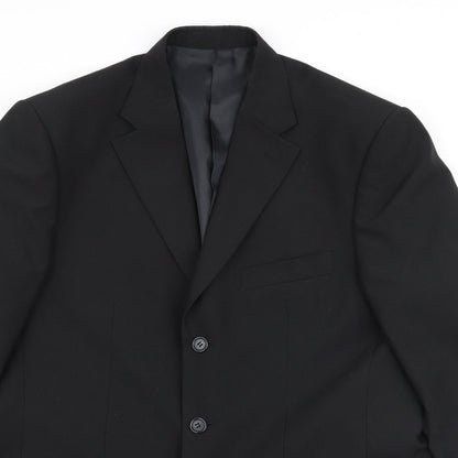 F&F Mens Black  Polyester Jacket Suit Jacket Size 42