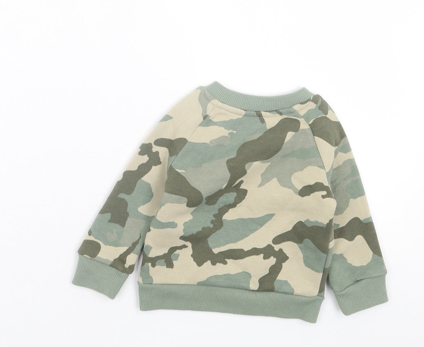 Primark Boys Green Camouflage Cotton Pullover Jumper Size 3-6 Months  Pullover